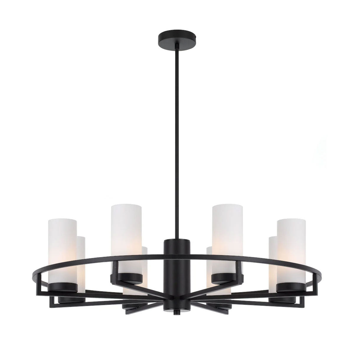 Eamon 8-Light Circular Pendant with Opal Shades