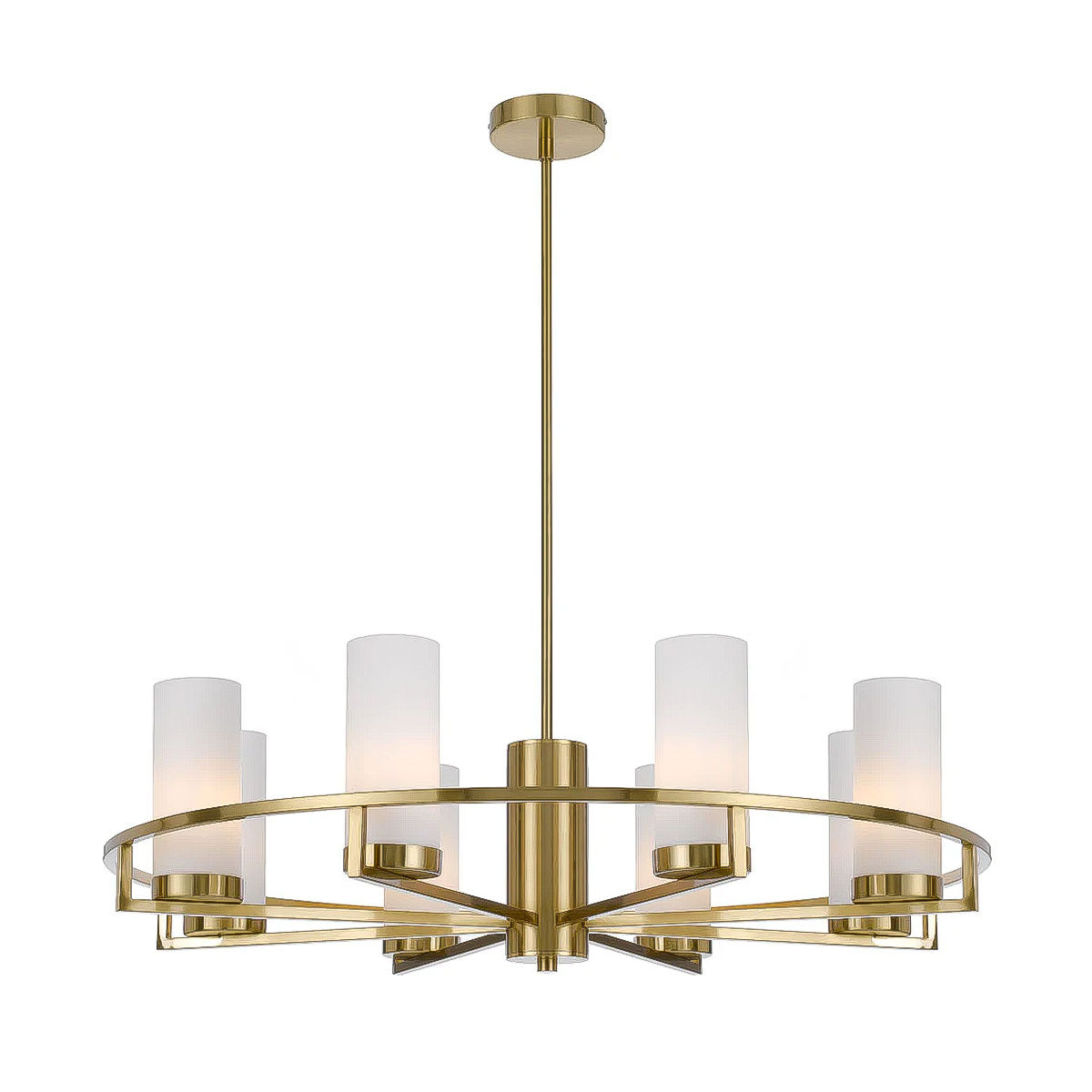 Eamon 8-Light Circular Pendant with Opal Shades