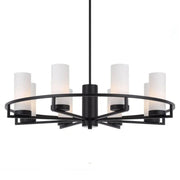 Eamon 8-Light Circular Pendant with Opal Shades