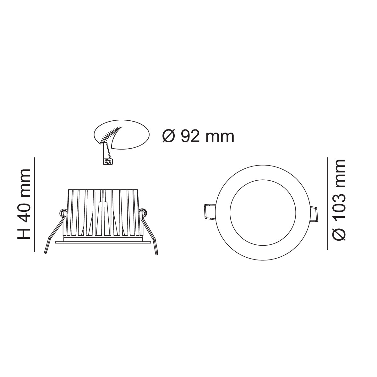 Ecogem 10W LED Tri Colour Downlight