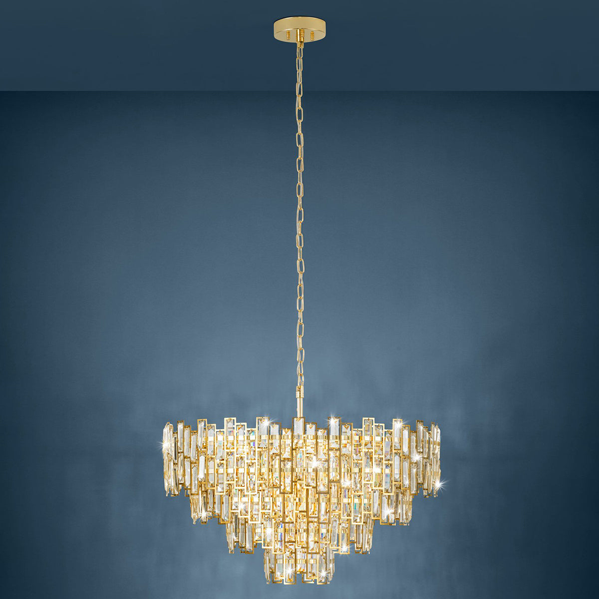 Calmeilles Modern 3 Tier 10LT Crystal Pendant Light