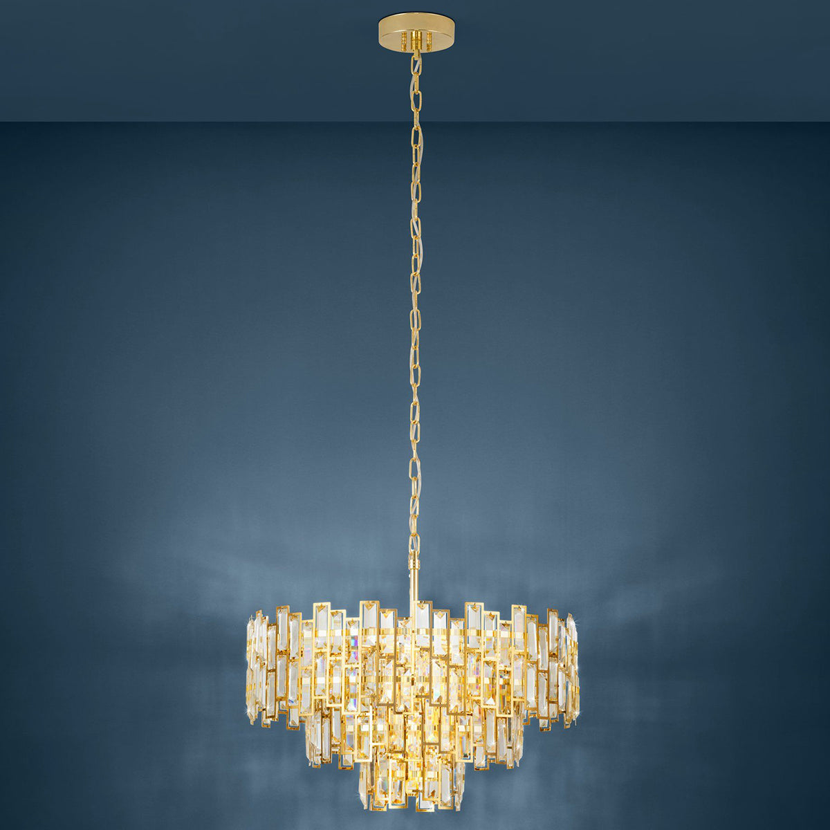 Calmeilles Modern 3 Tier 10LT Crystal Pendant Light