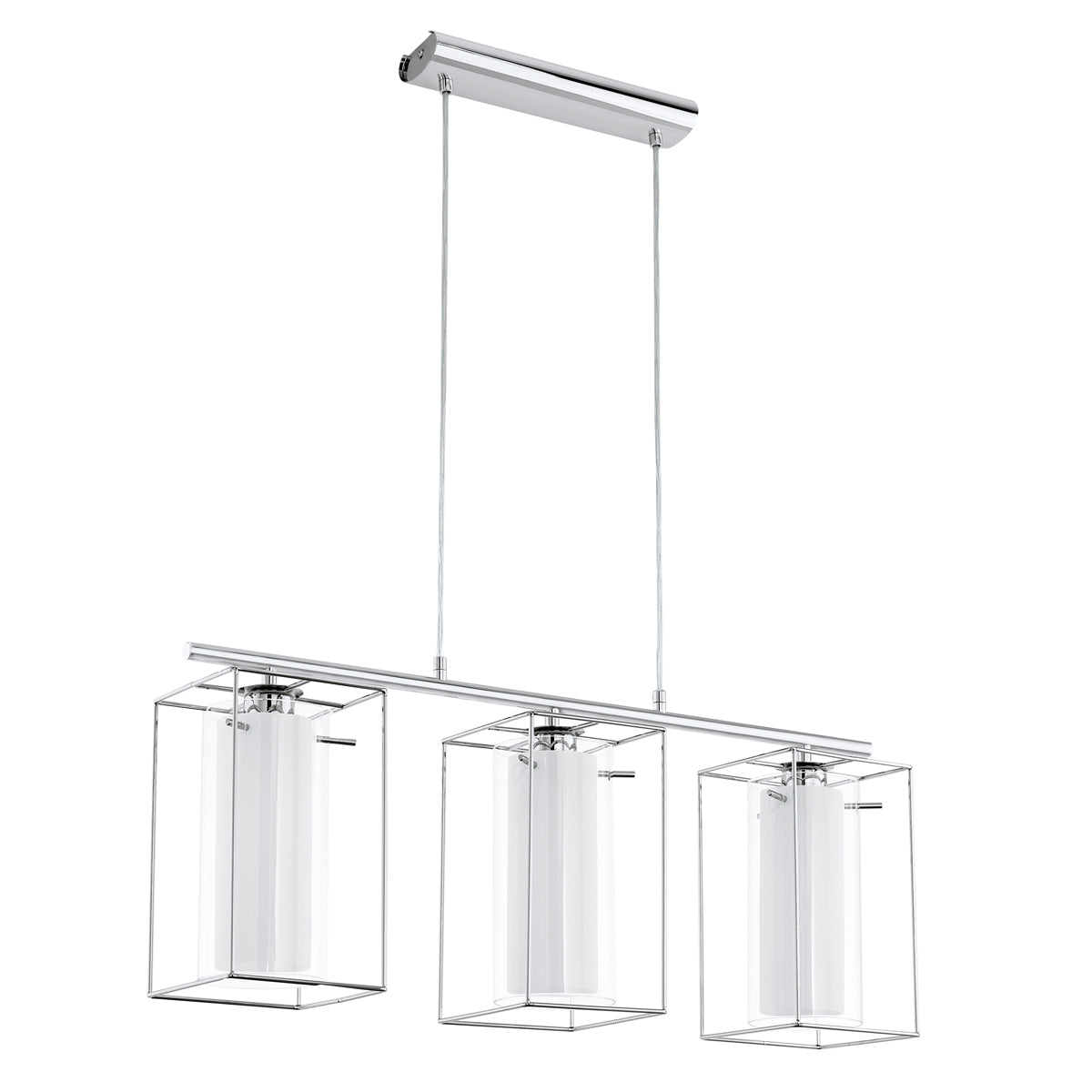 Loncino Glass and Steel 3 Light Pendant