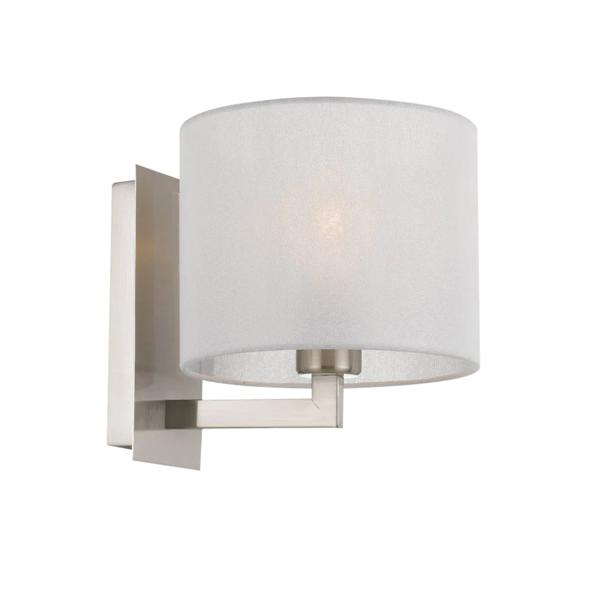 Elgar Fabric Drum Wall Light with Metal Frame