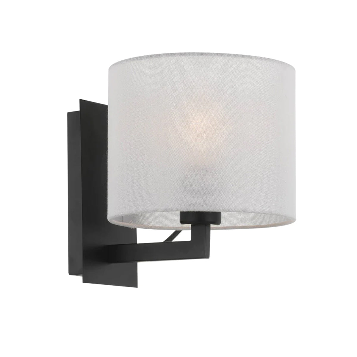 Elgar Fabric Drum Wall Light with Metal Frame