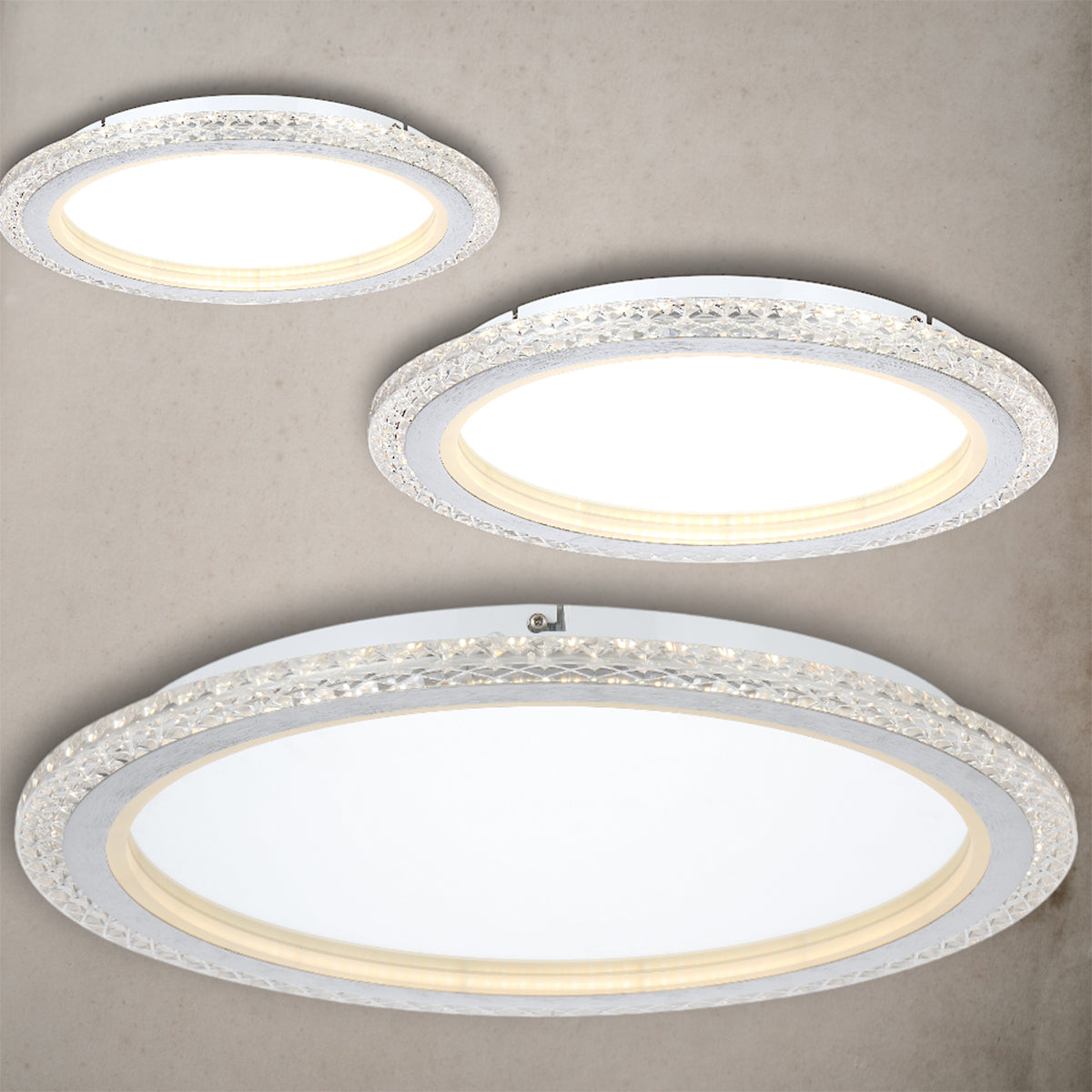Elie LED Oyster 3CCT Non-Dim - Chrome
