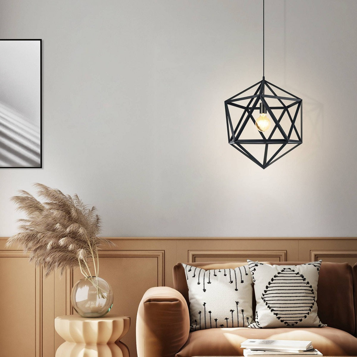 Embleton 1 Light Large Hexagon Pendant Light with Adjustable Cord