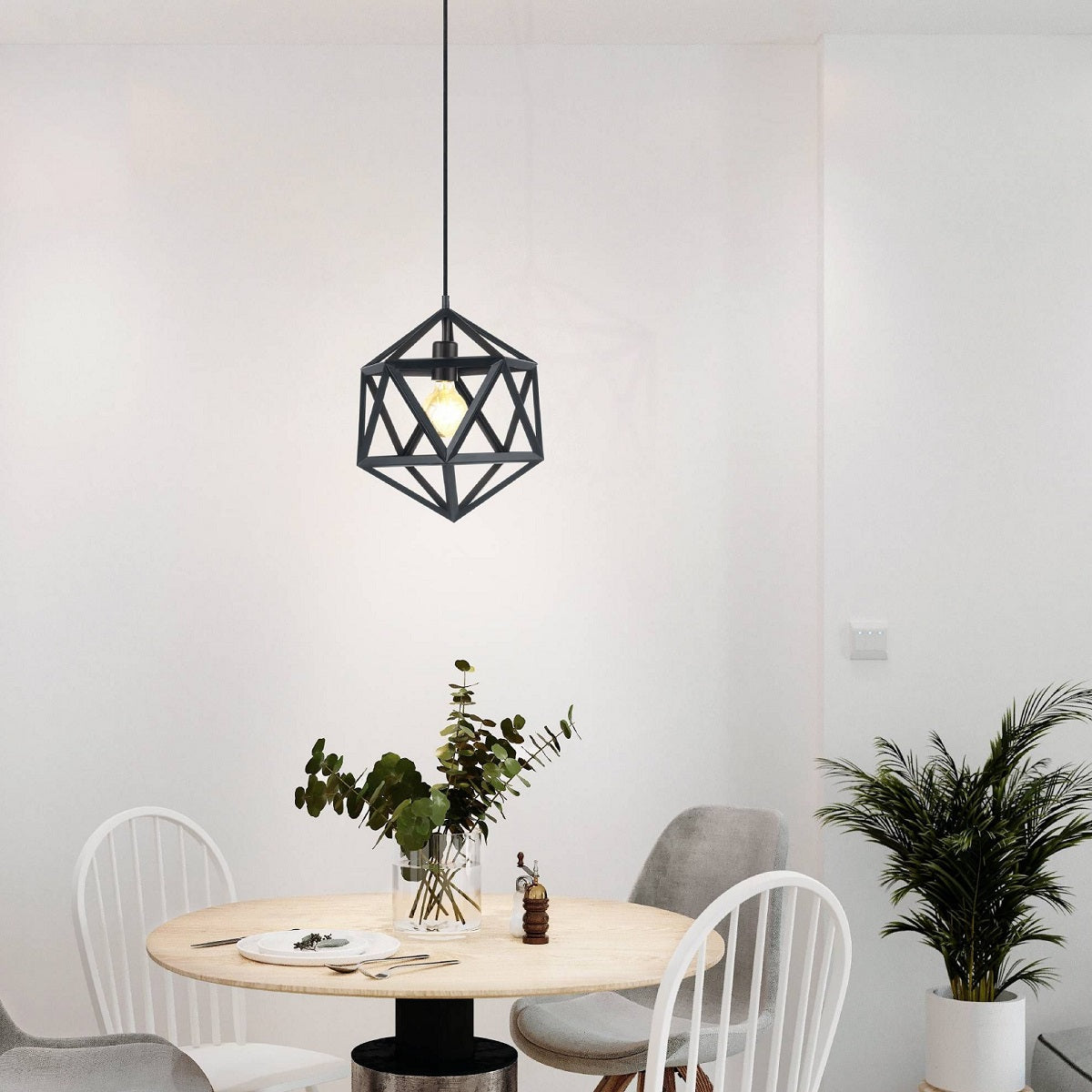 Embleton 1 Light Small Hexagon Pendant Light with Vintage Style