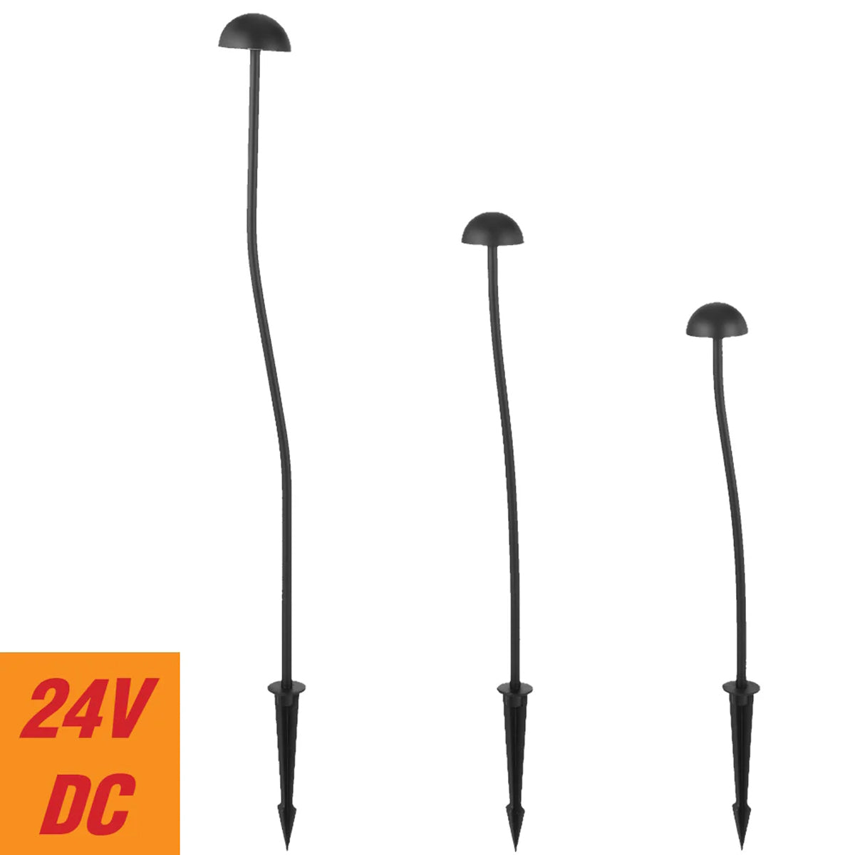 Enoki Mushroom Style Outdoor Post Light Trio