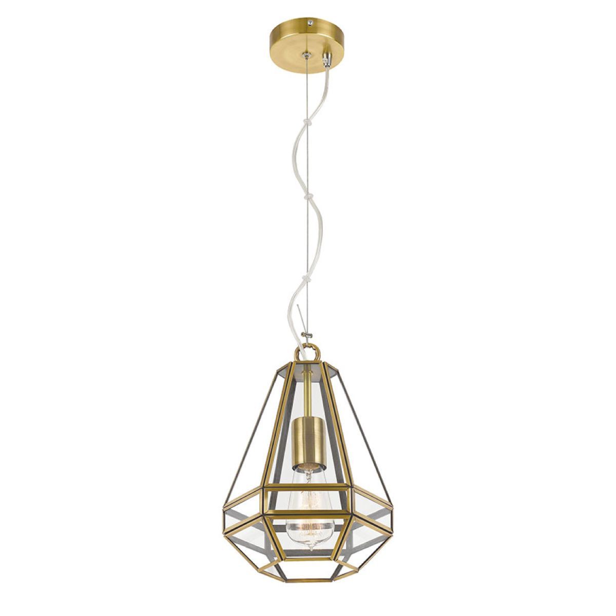 Espada 20cm Pendant Light with Antique Brass Cage