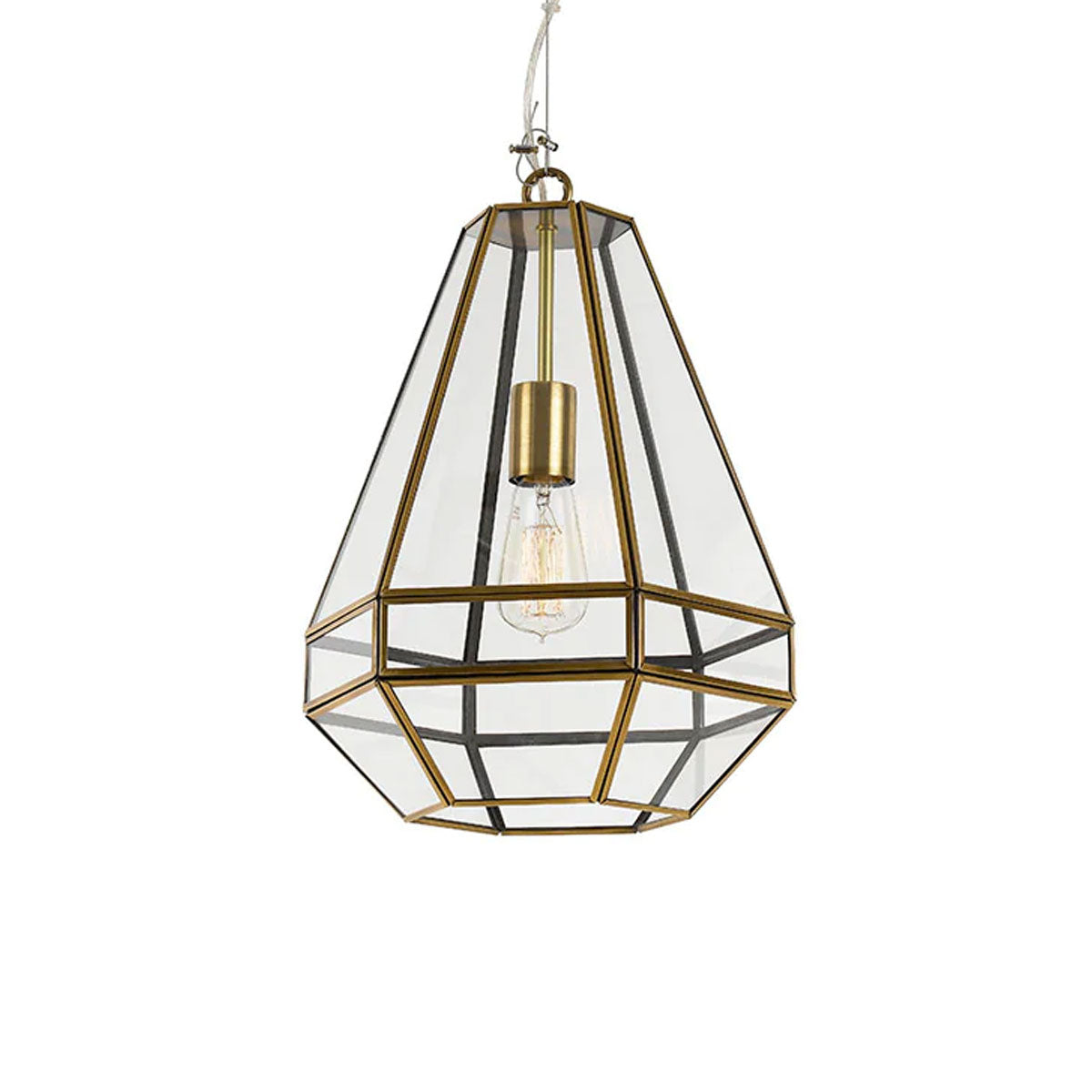 Espada 20cm Pendant Light with Antique Brass Cage