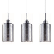 Espejo Glass 3 Light Linear Pendant Iron and Chrome
