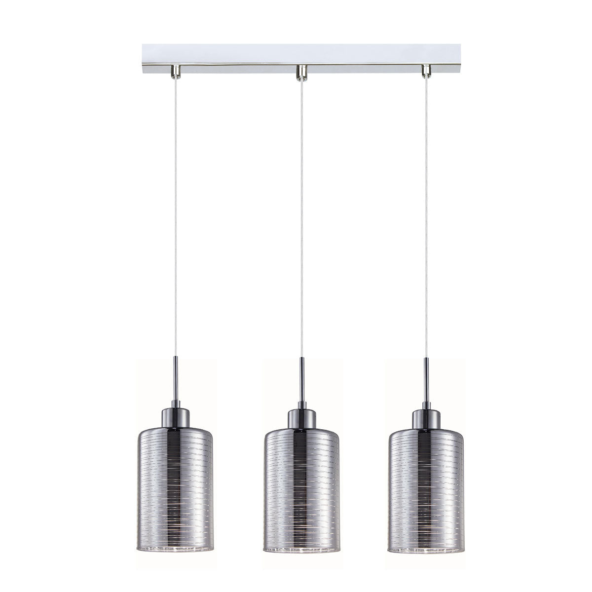 Espejo Glass 3LT Linear Pendant Iron and Chrome