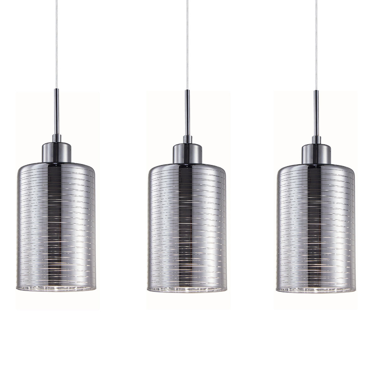 Espejo Glass 3LT Linear Pendant Iron and Chrome