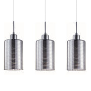 Espejo Glass 3LT Linear Pendant Iron and Chrome