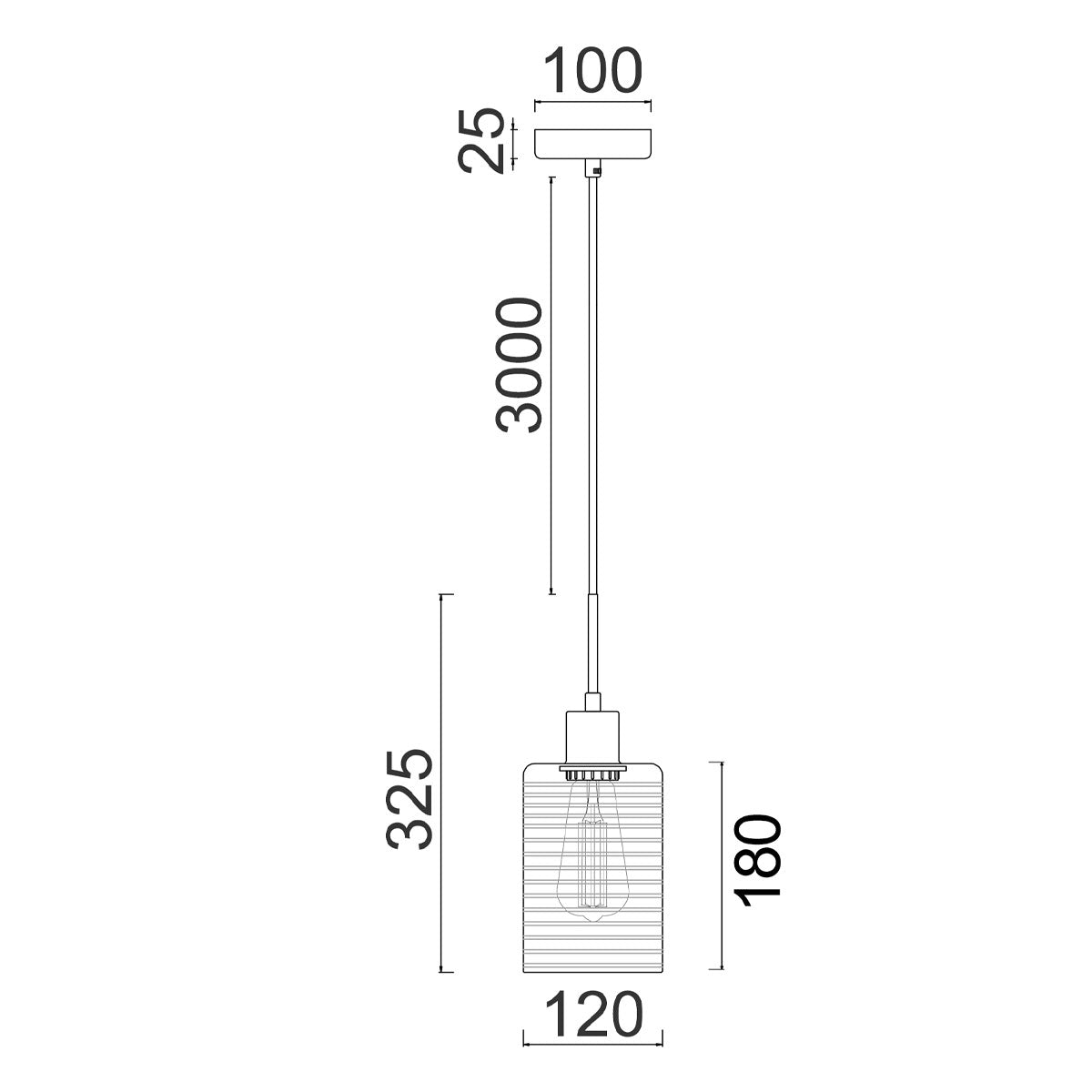 Espejo Iron and Chrome Glass 1 Light Pendant