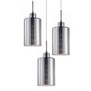 Espejo Iron and Chrome Glass 3 Light Pendant - Round
