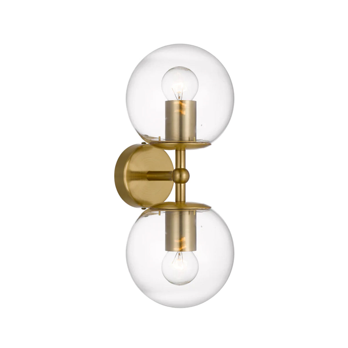 Eterna 2 Wall Light - Antique Gold, Twin Glass Spheres