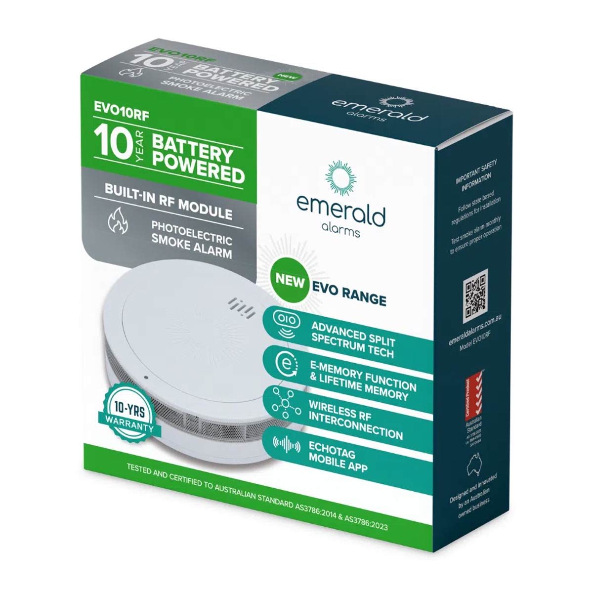 EVO RF 10 Year Battery Photoelectric Smoke Alarm