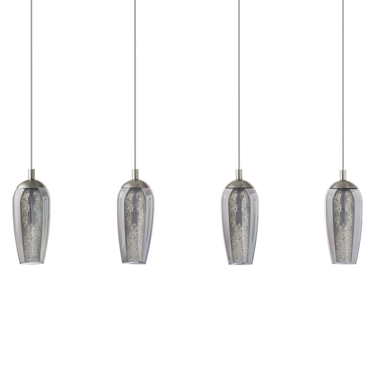 Farsala 4 Light 12W LED Linear Pendant Light with Smoked Glass