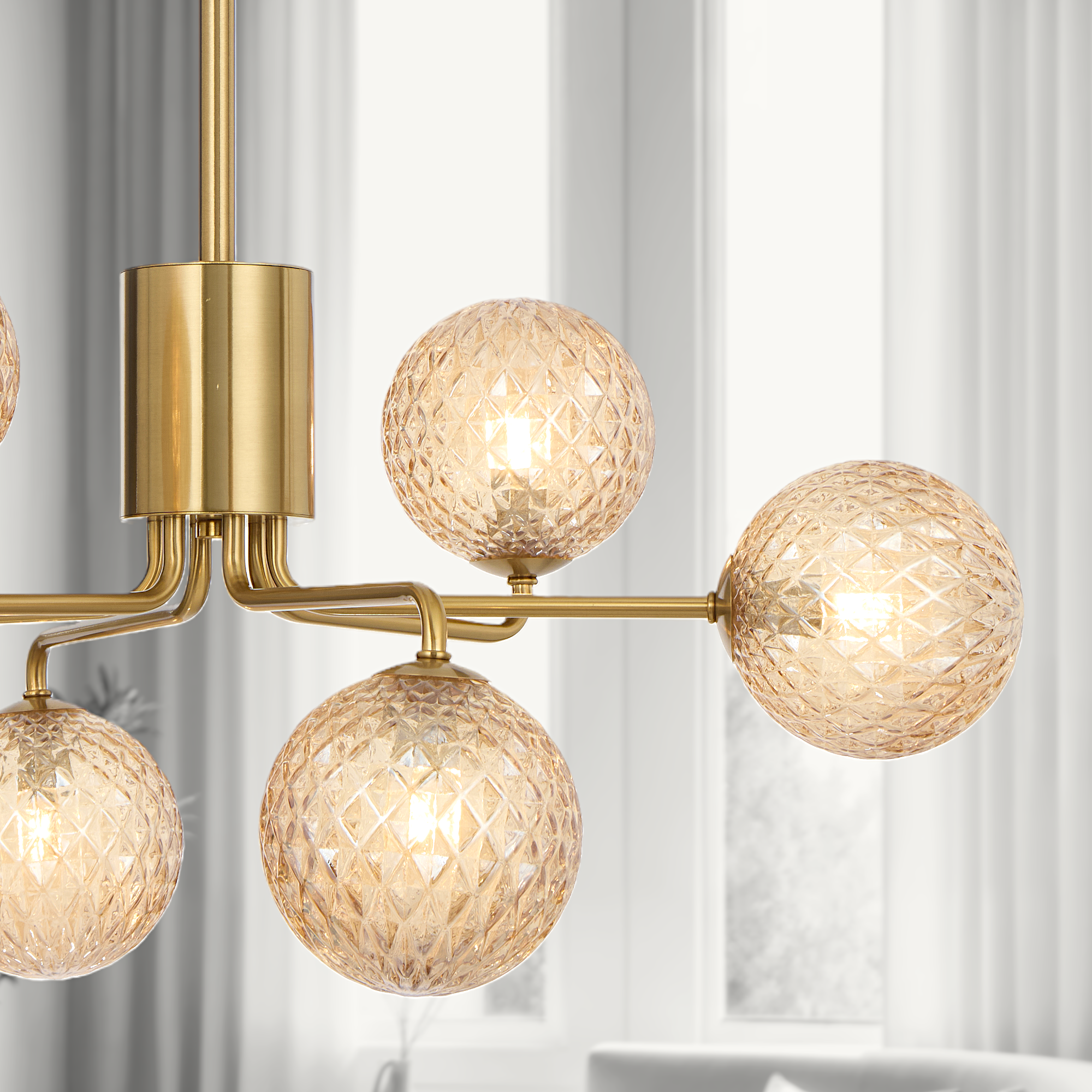Felton 6 Light Glass Sphere Pendant with Interchangeable Shades