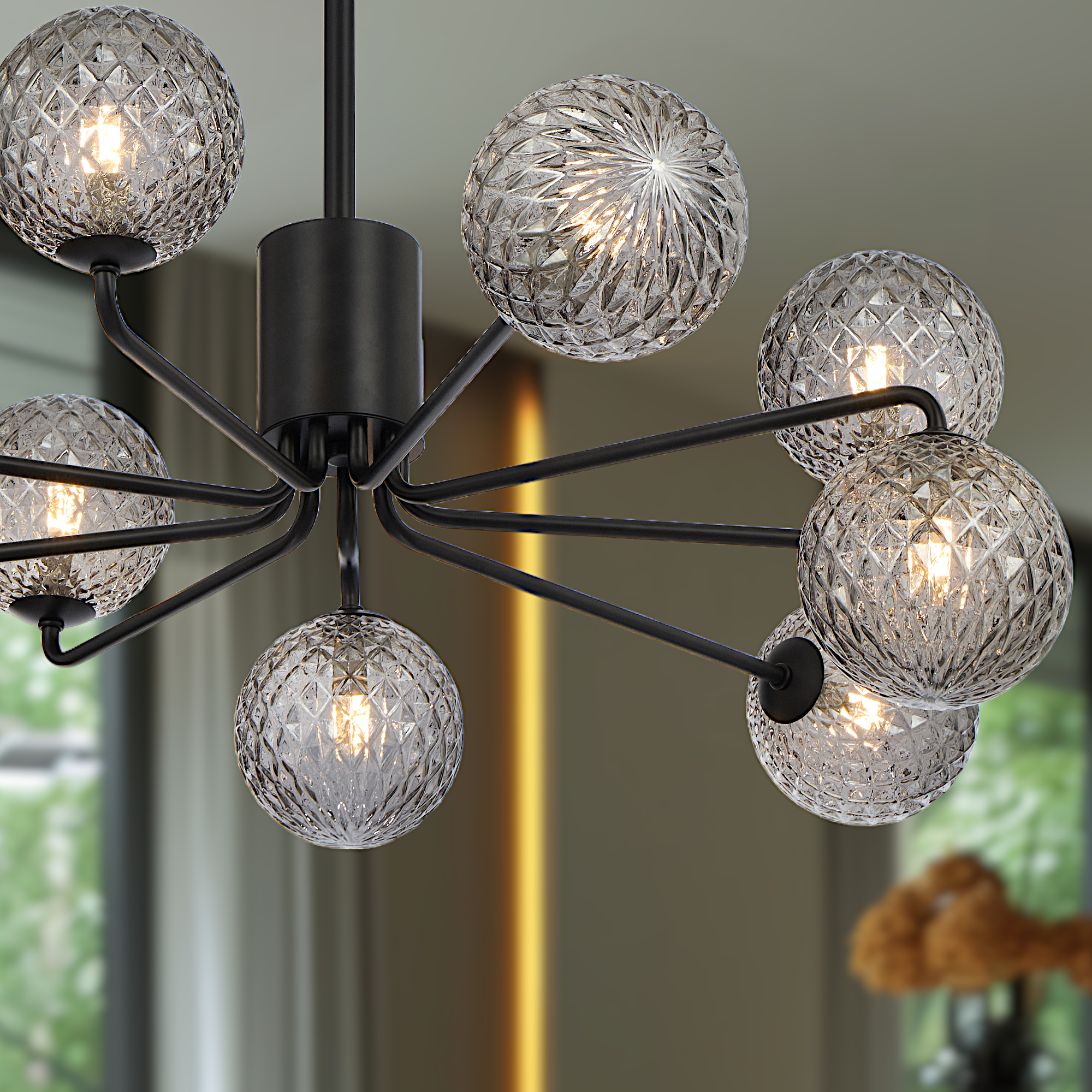 Felton 9 Light Glass Sphere Pendant with Interchangeable Shades
