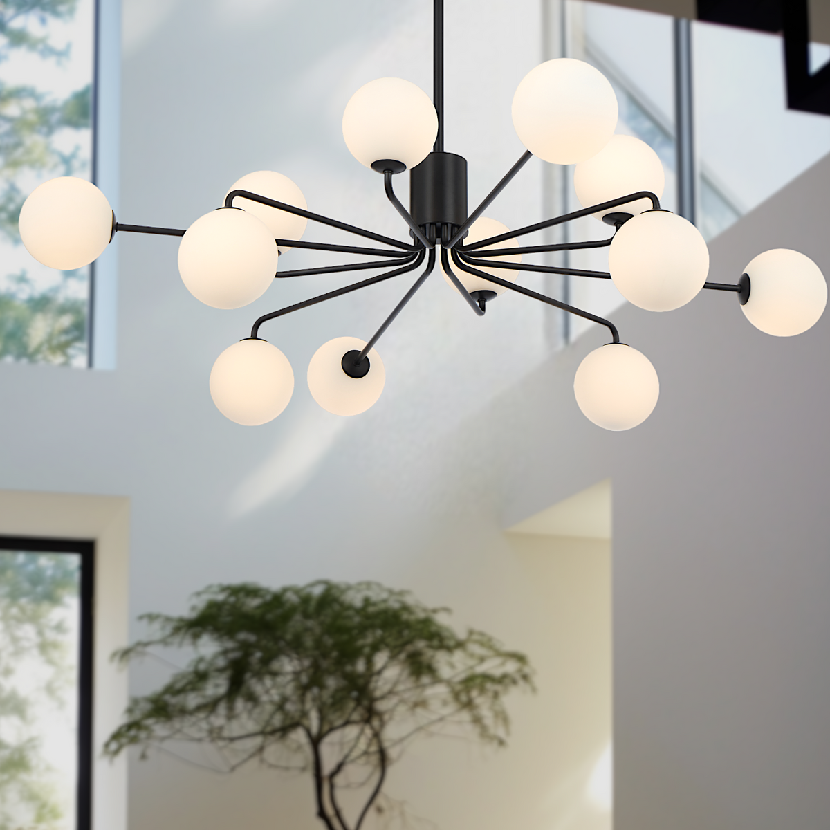 Felton 12 Light Glass Sphere Pendant with Interchangeable Shades