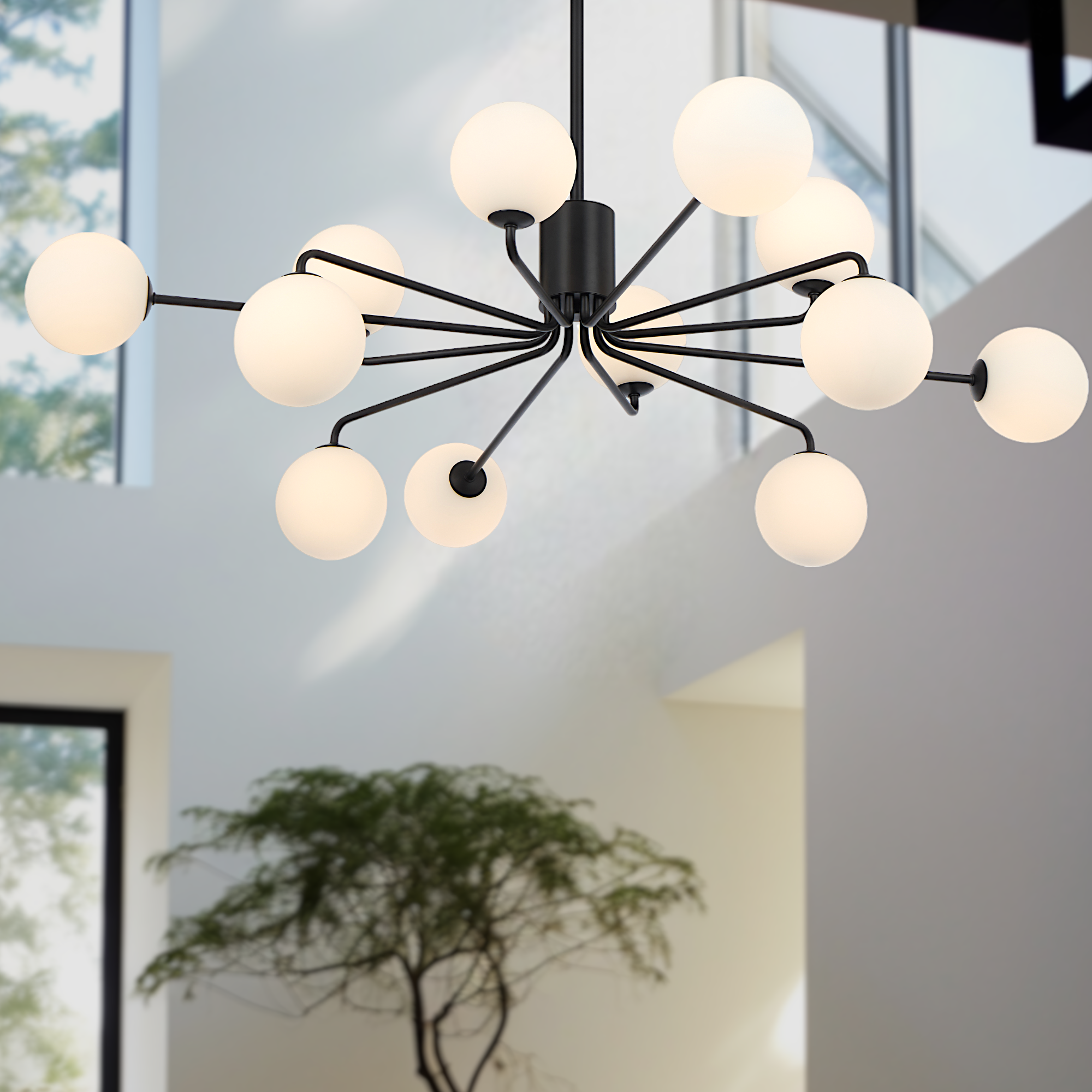 Felton 12 Light Glass Sphere Pendant with Interchangeable Shades
