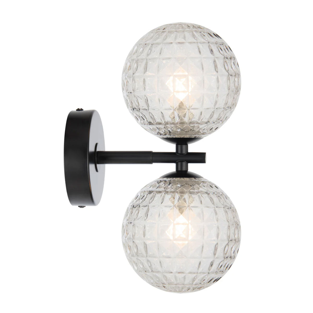 Felton 2 Light Glass Sphere Wall Light with Interchangeable Shades
