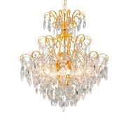 Fenoullet-1 5 Light Crystal Pendant Light with Brass Finish