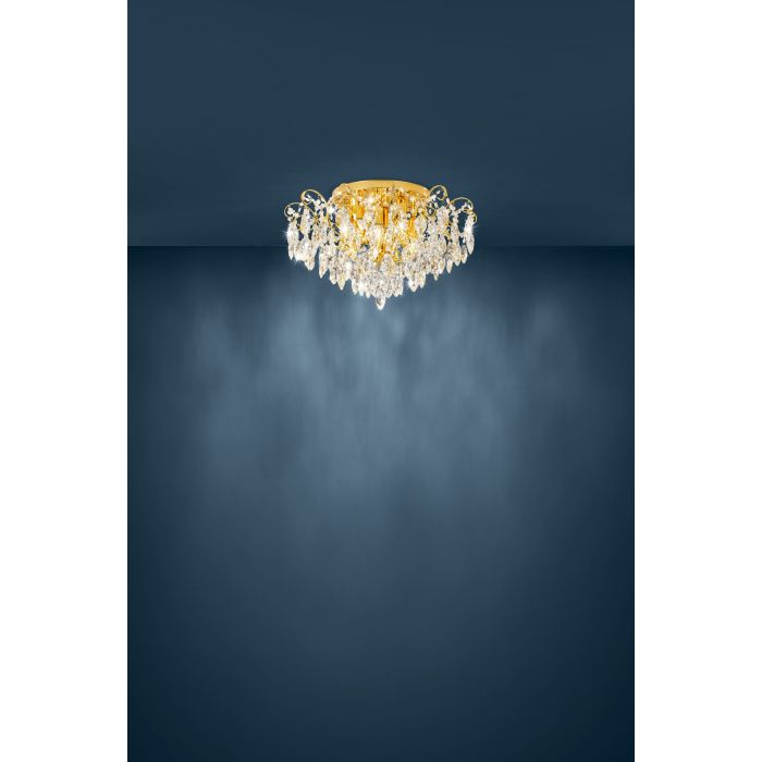 Fenoullet-1 6 Light Brass Ceiling Lamp