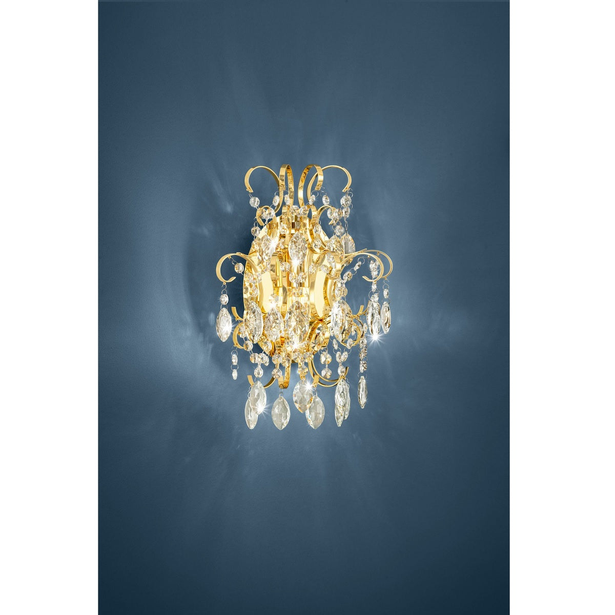 Fenoullet-1 Brass Crystal Wall Light with E14 Fitting