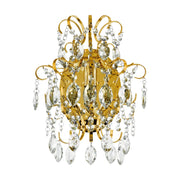 Fenoullet-1 Brass Crystal Wall Light with E14 Fitting