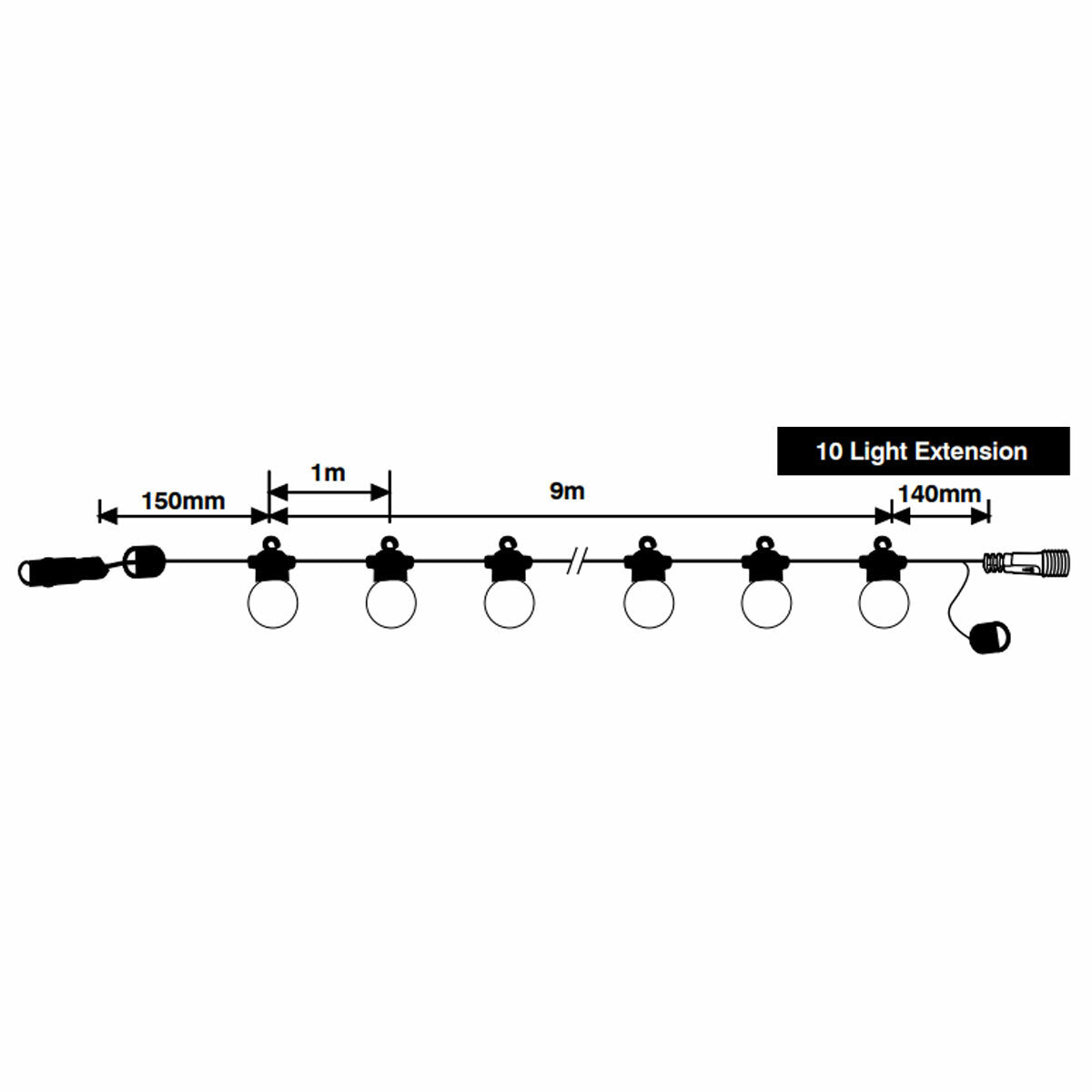 Festoon Lights Extension Kit 6W - Warm White