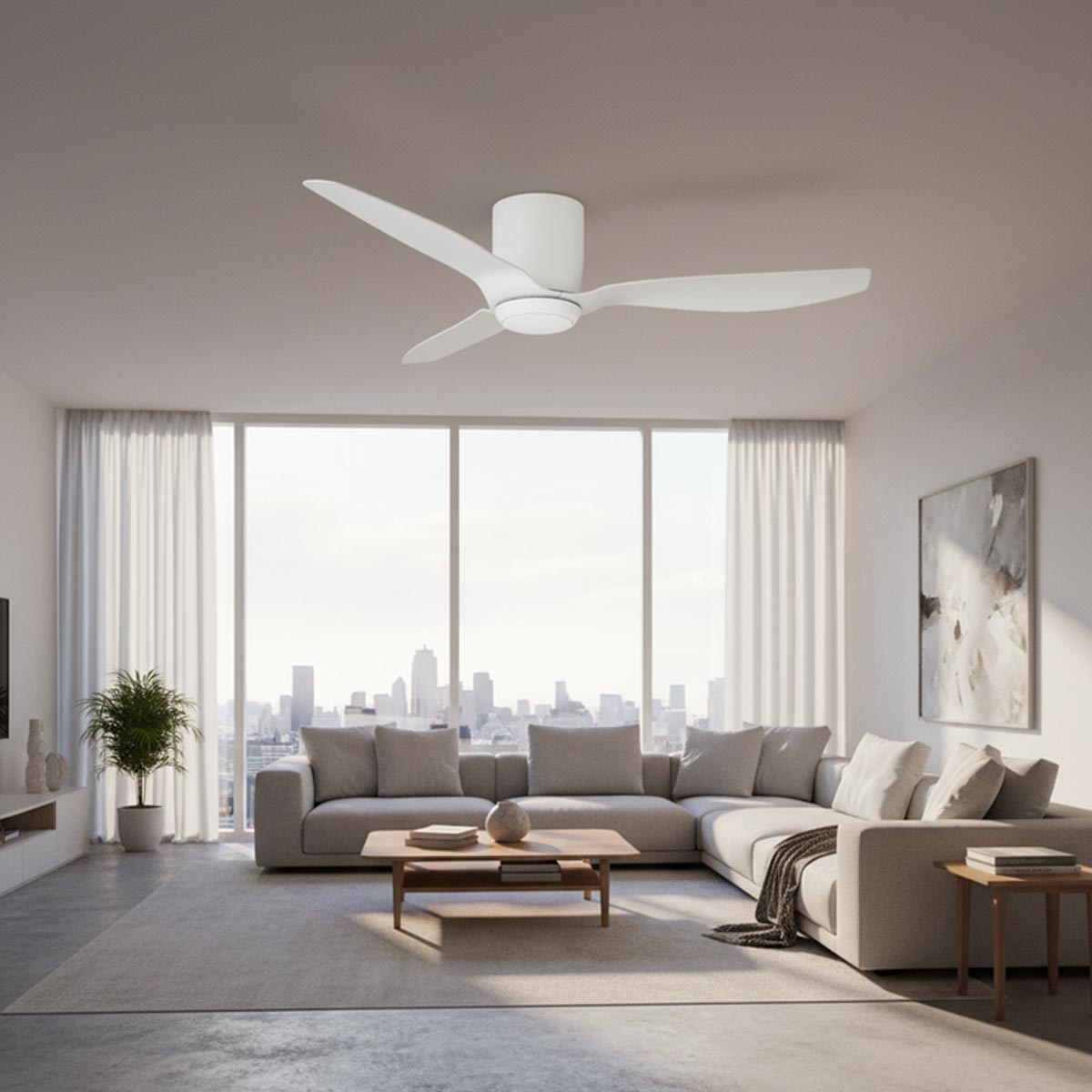 Ares 52" Low Profile Smart DC Ceiling Fan with Remote
