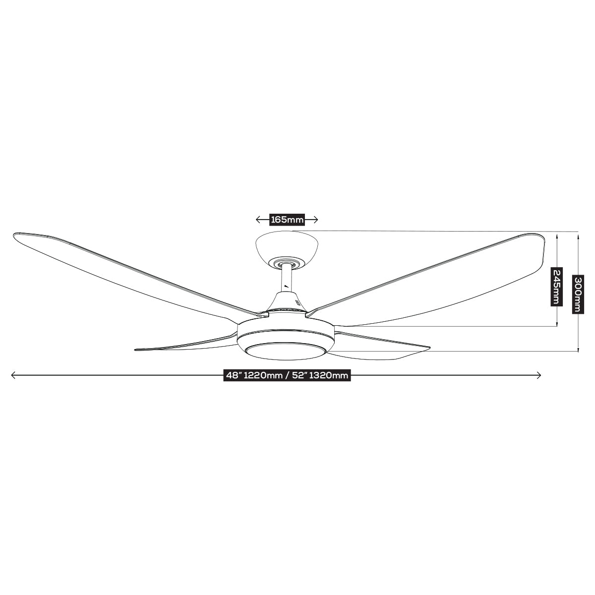 Stratus 4 Blade AC Ceiling Fan