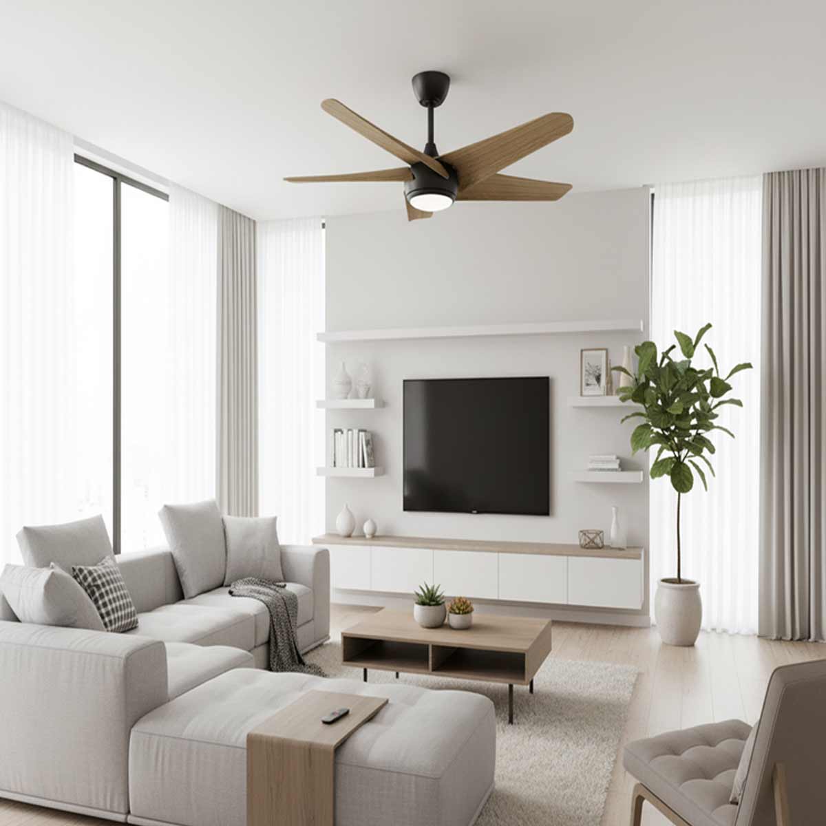 Geo Smart DC Ceiling Fan with Remote & LED Light