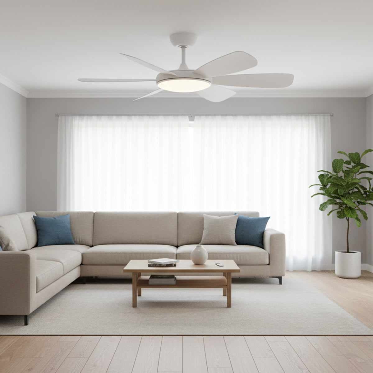 Aurora 3/6 Blade Smart DC Ceiling Fan with LED Light & Remote