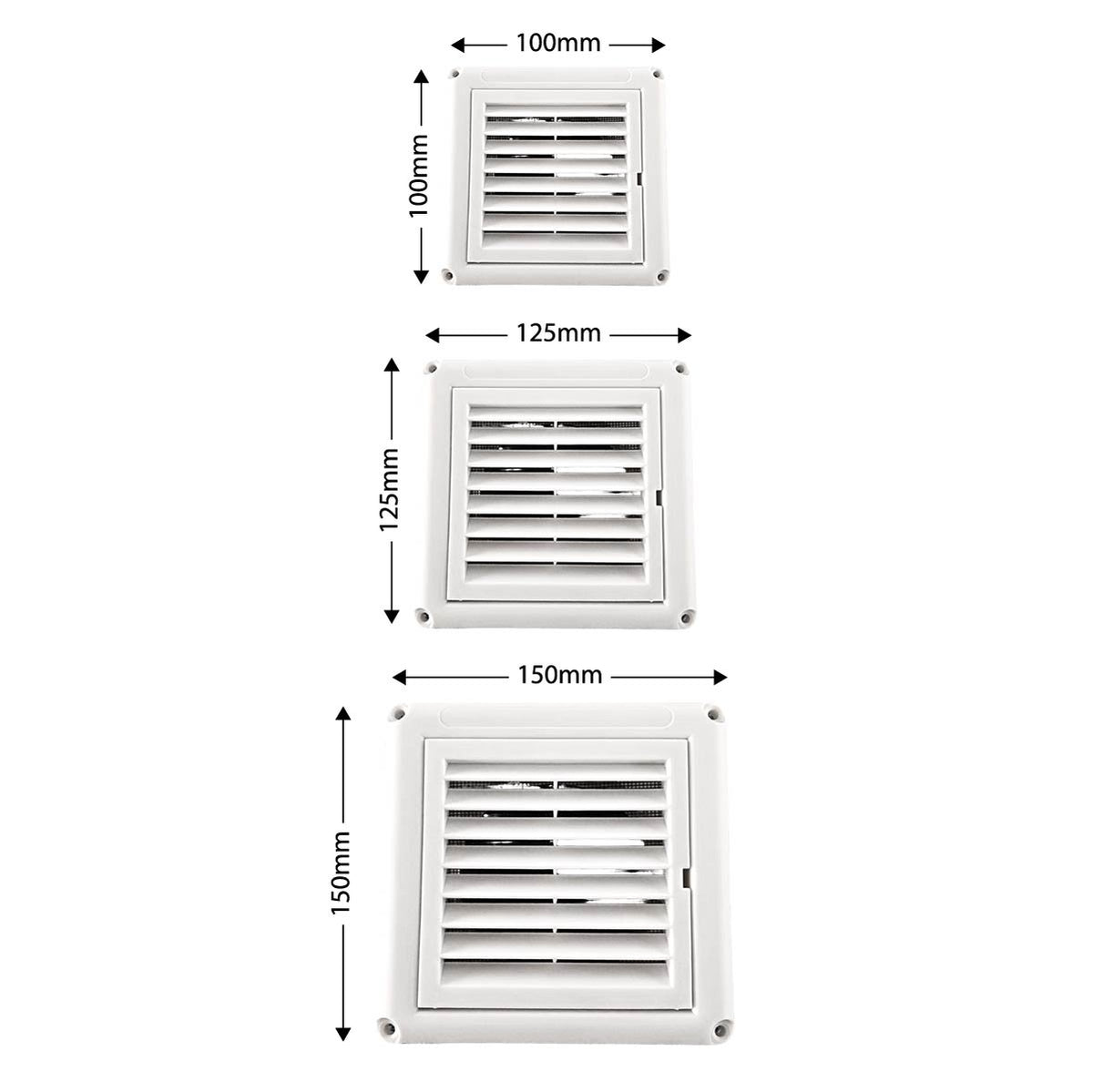 Flush Plastic Grill with Mesh Vent Cover