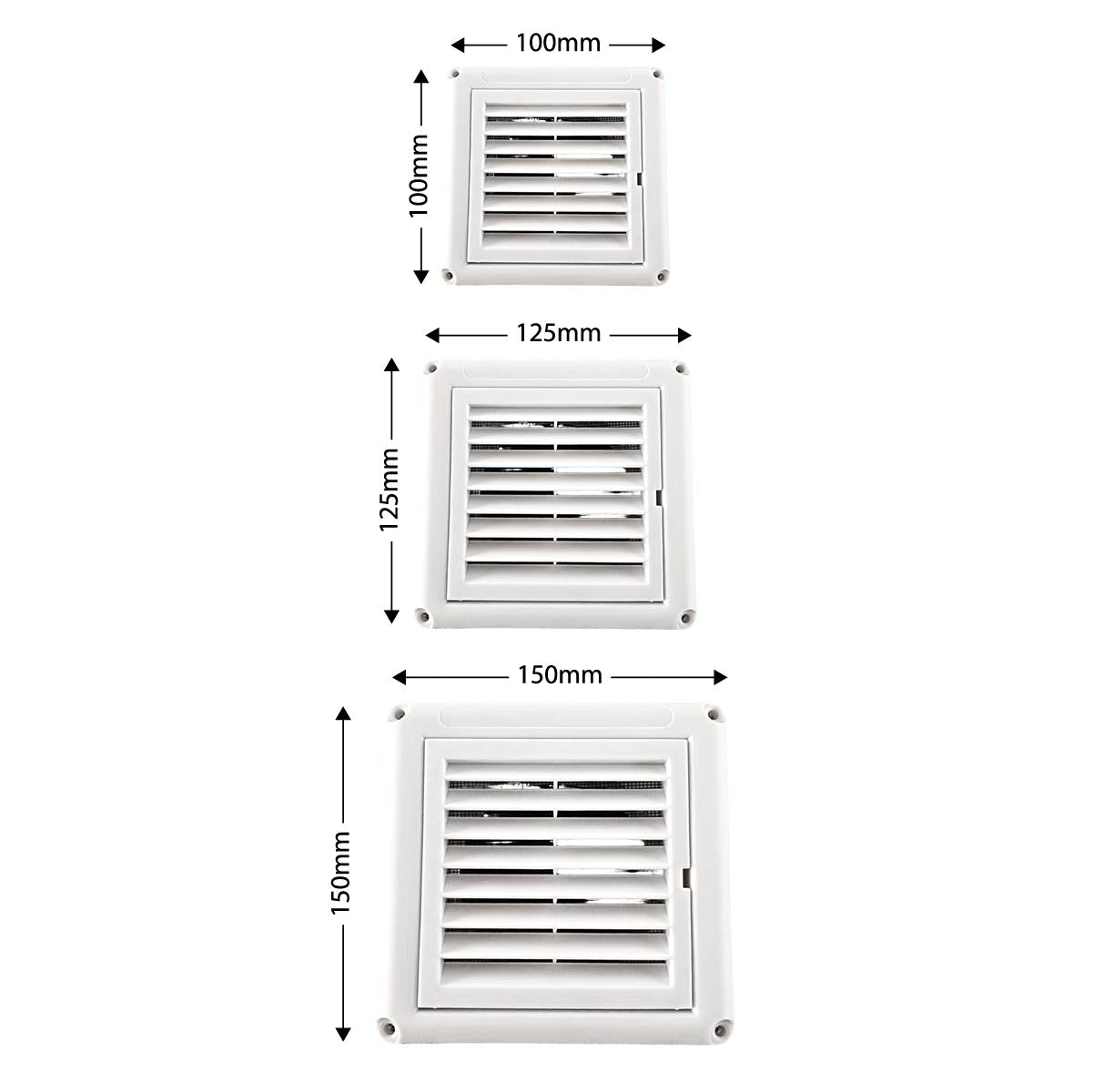 Flush Plastic Grill with Mesh Vent Cover