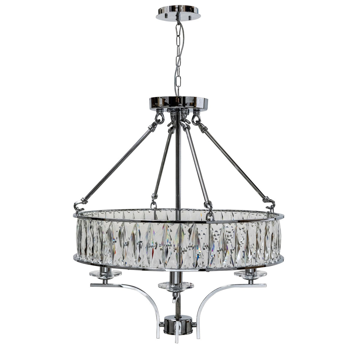 Marisa Cylindrical Crystal Metal Pendant - 4 Light