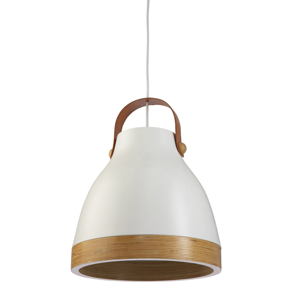 Forme White Timber & Aluminium Pendant Light