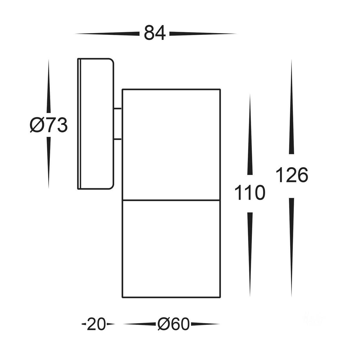 Forti Fixed Down Outdoor Wall Light - 304 Stainless Steel