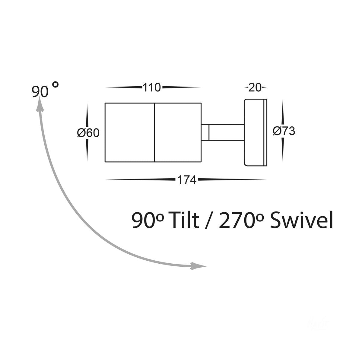 Fortis Single Adjustable Outdoor LED Wall Light -  304 Stainless Steel