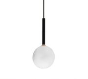 Franco Modern Metal Single Round 1 Light Pendant Light - Black & Gold / Opal