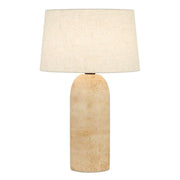 Fulvia Travertine Look Table Lamp with Fabric Shade