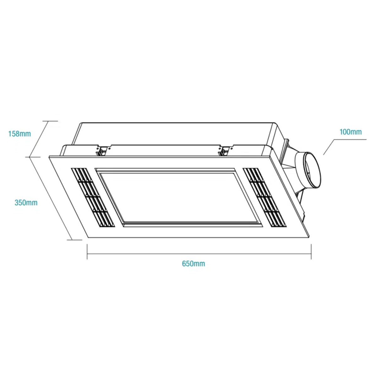 Furnace 4 in 1 Bathroom Heater and Cooler with Exhaust Fan and Tricolour LED Light