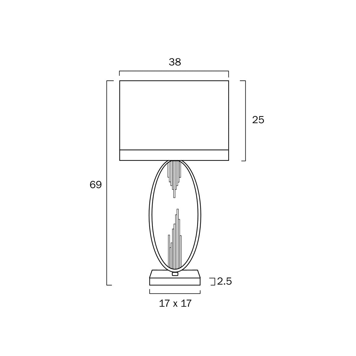 Gabriel Table Lamp with Ivory Shade and Metal Base