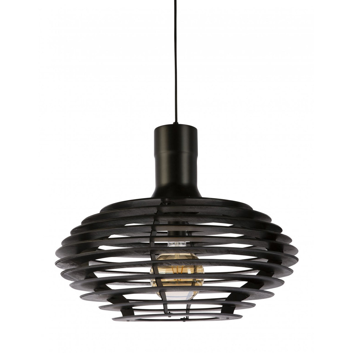 Galactic 55 Black Timber Veneer Pendant Light