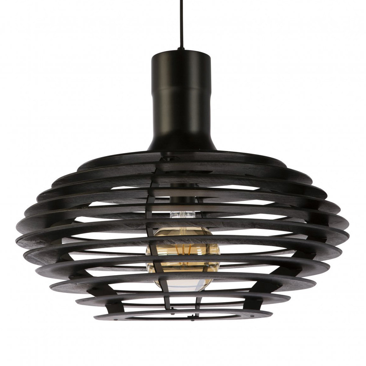 Galactic 55 Black Timber Veneer Pendant Light